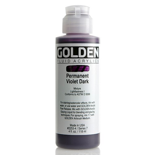 Golden, Fluid Acrylic, Paint, 4oz, Permanent Violet Dark